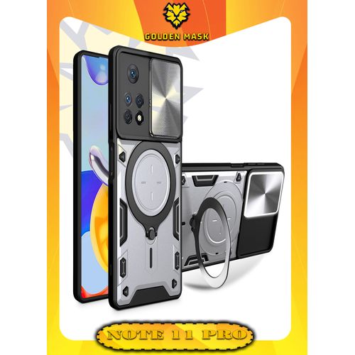For Xiaomi Redmi Note 11 ProNote 11 Pro 5G Armored Camera Shield Cover Camera Lend Protection Built-in 360 Silver