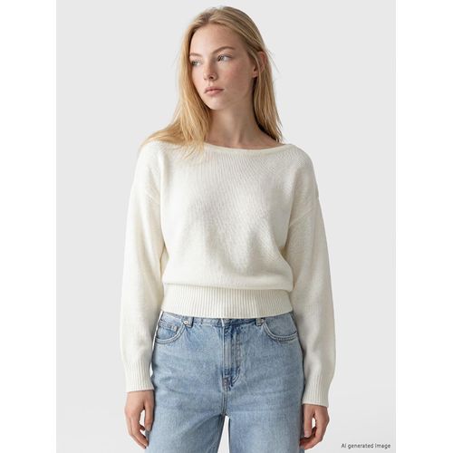 Slash Neck Women's Knitwear Sweater
