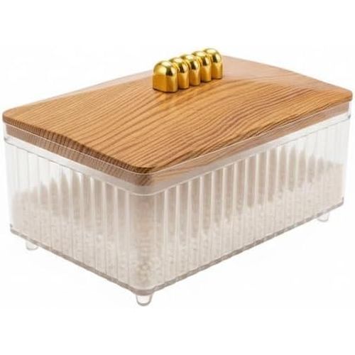 Sella Serving Box with Wooden Lid and Gold Handle Clear Acrylic Multi Use for Dates Nuts and Desserts Luxury Modern Design