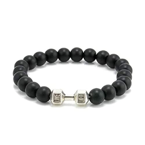 Rubber Dumbbell and Onyx Beads