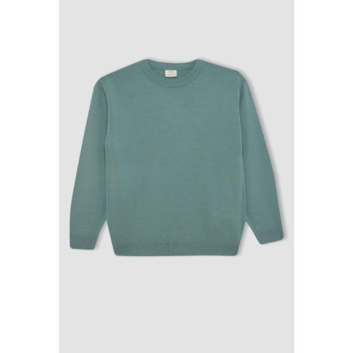 Boys' Crew Neck Basic Plain Knit Sweater