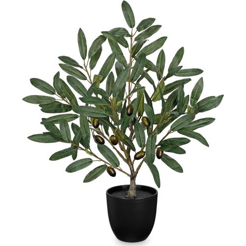 Hollyone Artificial Olive Plant in Pot Fake Olive Potted Plant Artificial Plant Decorative Faux Greenery with White Pot for Home Decor Bathroom Living Room Kitchen Shelf Table Decorations