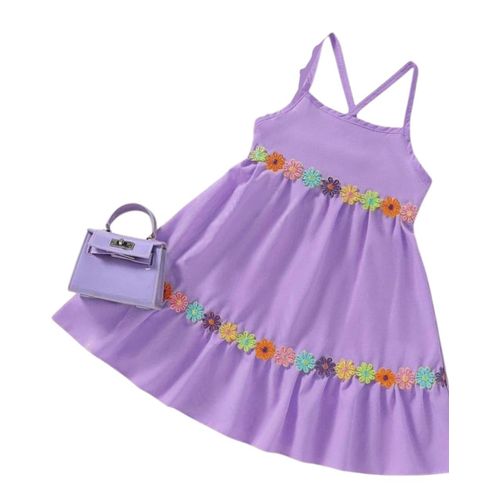 Children's dress with hand-made embroidery and colorful roses, worn from one to three years old