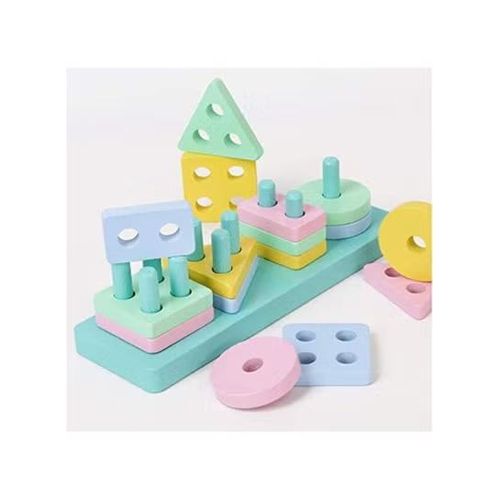 17 Pieces Geometric Shape Matching Toys cm Detachable and Removable Blocks for Babies Up to 12 Months