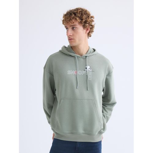 Long Sleeve Snoopy Printed Men's Hoodie