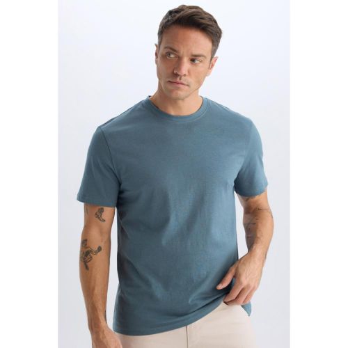 Man New Regular Fit Short Sleeve T-Shirt - PETROL