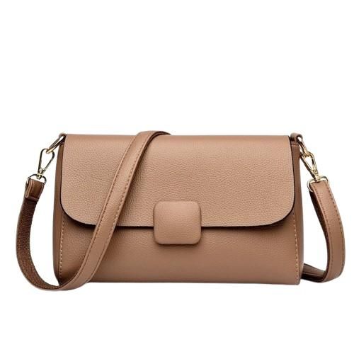 Women's multi colored crossbody bag with a streamlined design a luxurious shoulder bag for everyday outings with a practical handle beige 3-250933