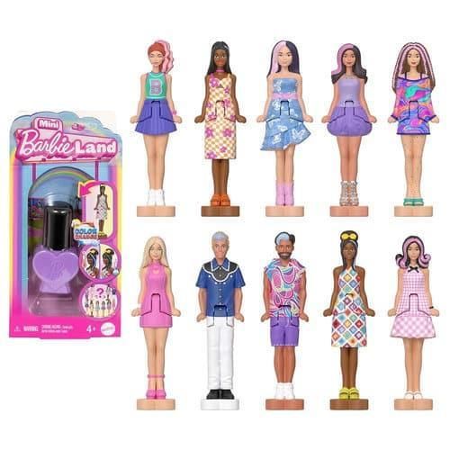 Mattel Barbie Mini Barbieland Fashionistas Dolls, 1.5-Inch Dolls in Nail Polish Container, Surprise Reveal