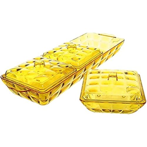 Turkish Nuts Plate ,3 Holes - Yellow