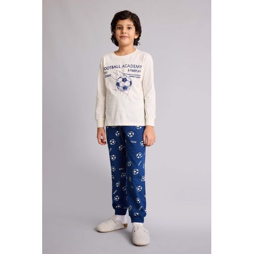 Boy Cotton Sport Print 2 Piece Pajama Set