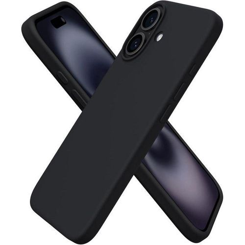 Case for IPhone 16 Soft Liquid Silicone Gel Case Full Body Shockproof Protection Matte Finish Cover Soft Microfiber Lining Cushion Slim Back Case for iPhone 16 (Black)
