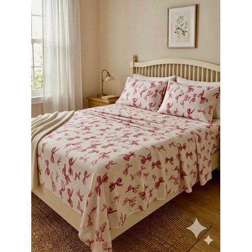 Yarlin- Bed Set (Flat Bedsheet for 200 cm beds and 2 Small Pillowcases (Ribon) Design