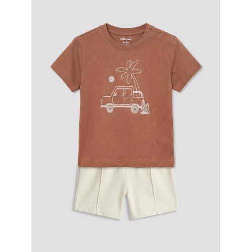 Printed Baby Boys T-Shirt And Shorts Set