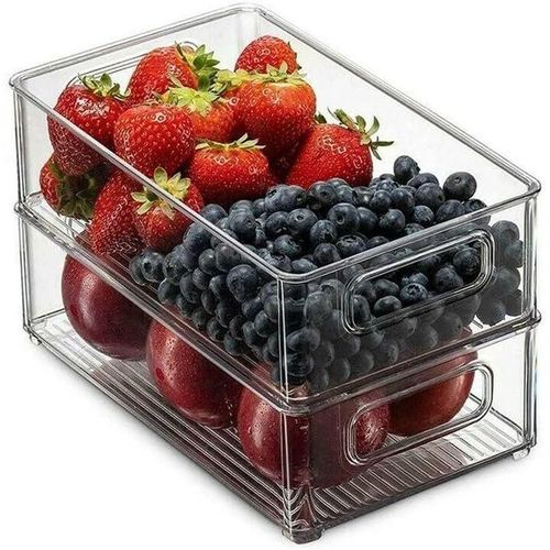 Clear acrylic refrigerator and kitchen organizer with built-in handle 25.7×15×7.5 cm (4)