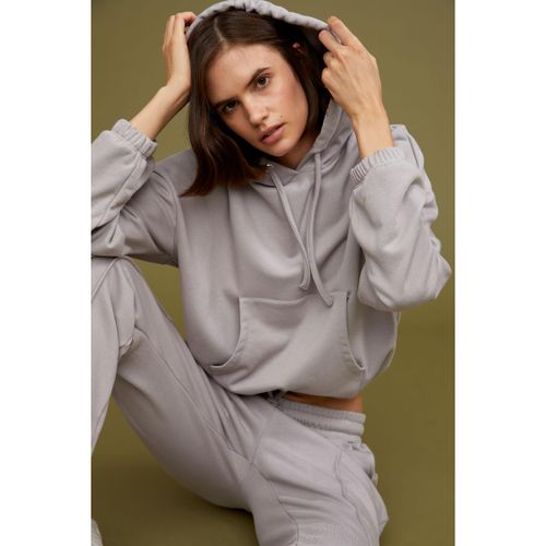 Woman Hooded Regular Fit Sweat Shirt - Grey