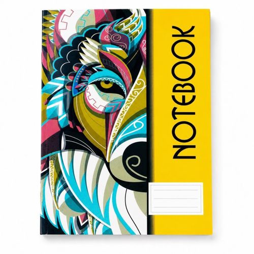Stapled 0.5 cm Grid University Notebook, 36 Sheets, Warrior Mask Design, Bristol Coated Cover, A4