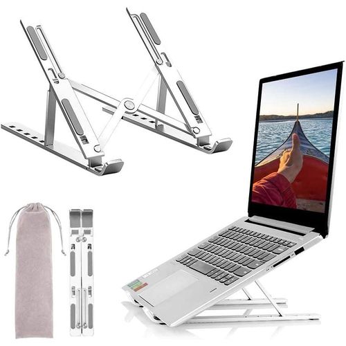 Adjustable Laptop Stand,Multi-Angle Stand Portable Foldable Laptop Computer Notebook Holder Stand for 10 to 15.6 Laptops and Tablets (Silver)