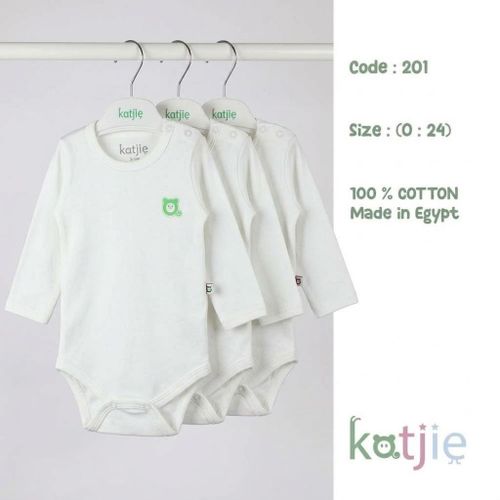 3-Pack Bundle: Baby Long Sleeve Bodysuits - 100% Cotton - White