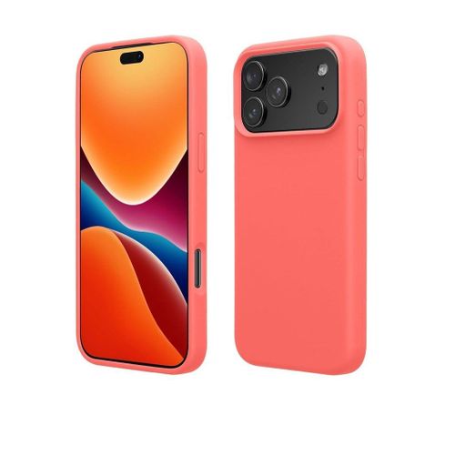 Protective case for iPhone 17 Pro (6.3 inch), made of slim liquid silicone, with four layers, fully covered with soft shock-resistant rubber, protective case for iPhone 17 Pro (neon pink)