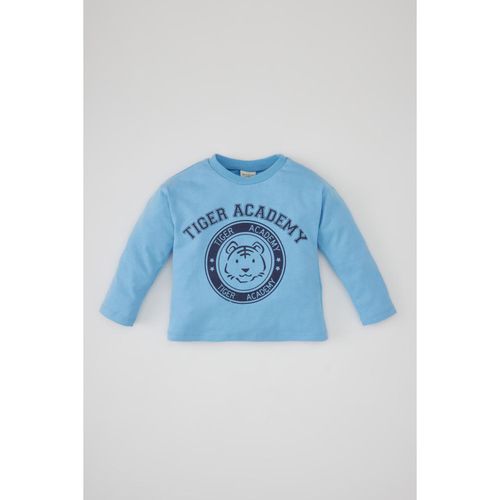 Regular Fit Tiger Long Sleeve T-Shirt - Blue