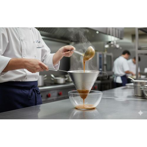 Stainless Steel "China Cap" Strainer - 8" (20cm) with 2mm Fine Holes