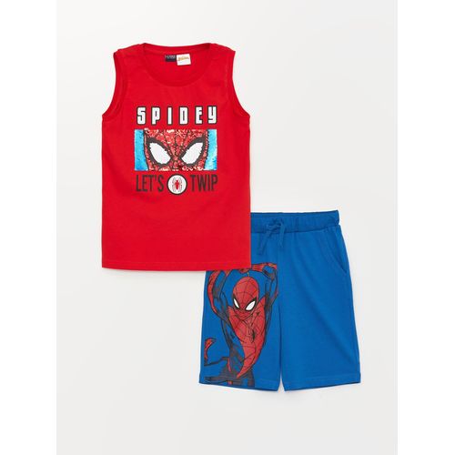 Crew Neck Spider-Man Printed Boy's Athlete And Shorts