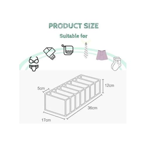 2Pcs Drawer Organizer Dividers, Collapsible Storage Bins, Underwear Storage Closet/Closet Organizer Drawer Organizer For Socks, Bras, Scarves & Tie Storage Solutions