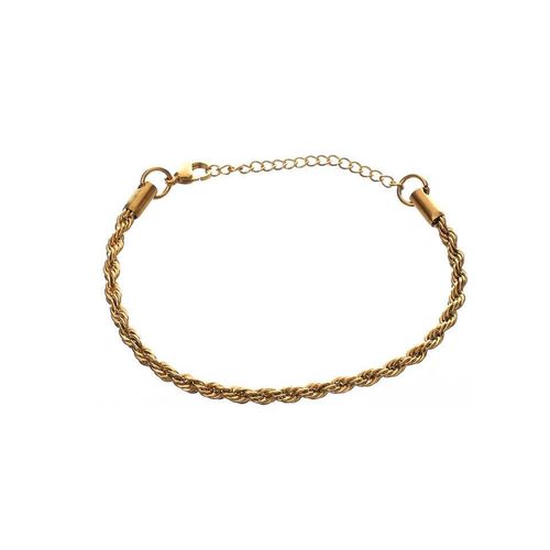 Womens Gold Plated Pearl Beaded Chain Bracelets Adjustable Stainless Steel Dainty Thin Gold Box Cuban Twisted Link Chain Bracelet One Size Gold