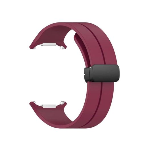 سوار سيليكون متوافق مع ساعة سامسونج جالاكسي واتش ألترا 47 مم (2024) للرجال والنساء، سوار رياضي من السيليكون الناعم مع مشبك مغناطيسي، لون أحمر خمري