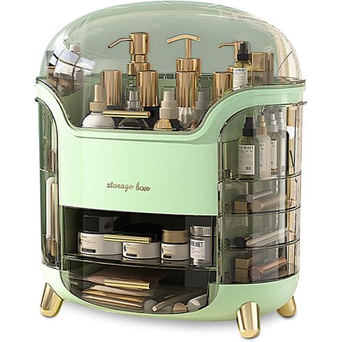 Portable Light Luxury Series Multi-Function Lipstick, Make Up Box Dustproof Cosmetics Skin Care Products Storage, Jewelry Organizer Case - Green