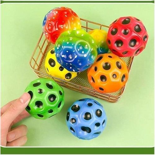 6 piece Astronomical Bouncing Ball Set 7cm diameter moon ball space design popping sound when bouncing inflatable toy for children and adults stress relief suitable for home and outdoor use