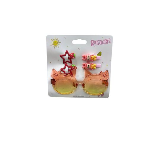 Girls' sunglasses and matching hair clips. The sunglasses are very comfortable and suitable for all ages.