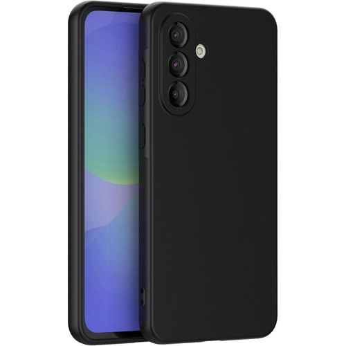 Silicone and polyurethane heat resistant rear protection pouch with camera protection from the inside with a soft, thin and flexible design - for Samsung Galaxy A36 5G network, black