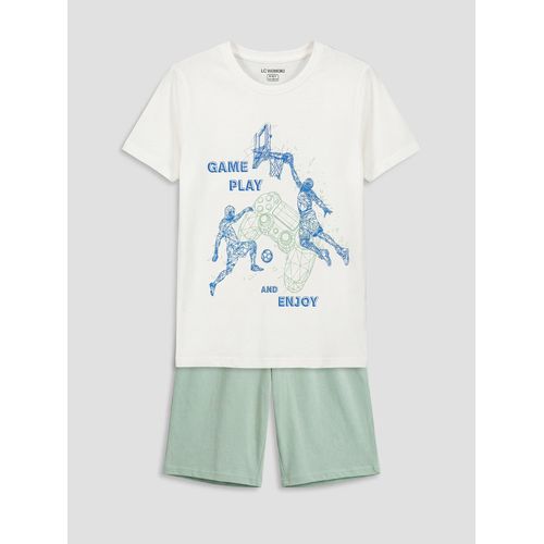 Printed Boys Shortie Pyjamas Set
