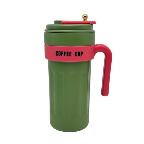 Coffee Mug 650ml - Stainless Steel Insulated with Temperature Display, Travel Mug with Handle & Leak-Proof Lid Thermal, Portable Coffee Cup for Hot & Cold Drinks (Green)