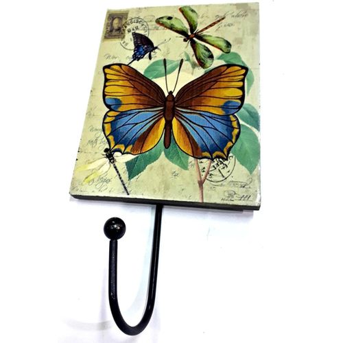 Decorated wood hanger with metal hook , 2725612824476