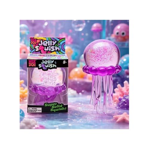 NEEDOH Jelly Squish Jelly-like Stress-Relieving Toy with Swinging Tentacles - A Sensory Relief Tool (Purple)