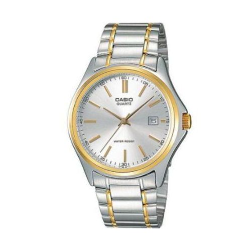 ساعة رجالية MTP-1183G-7ADF مقاس 39 مم، فضية/ذهبية، تعمل بنظام كوارتز تناظري، مزودة بسوار من الفولاذ المقاوم للصدأ