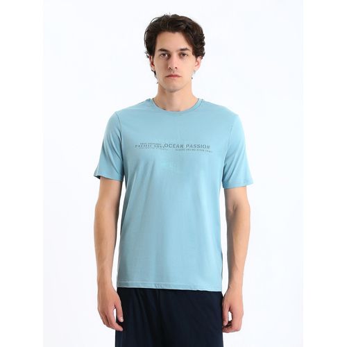 Crew Neck Short Sleeve Printed Combed Cotton Men's T-Shirt