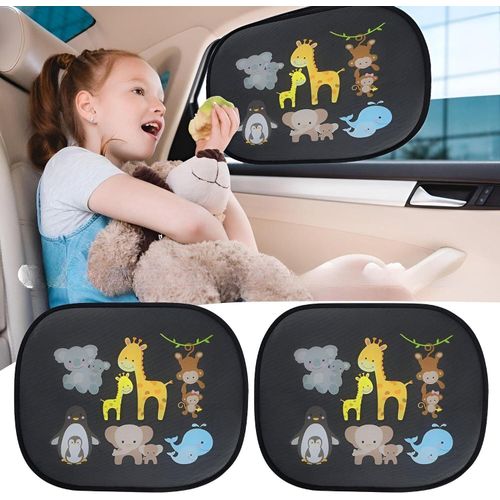 Decorative Car Panel Covers - Complete 4-piece kit for side glass, offering colorful graphics, simple setup, and diverse shapes to decorate and protect your vehicle