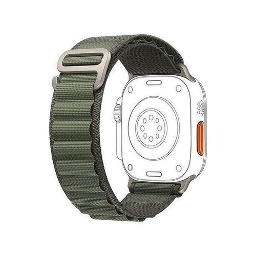 Alpine Loop For Apple Watch 49mm Nylon Woven Ring Strap Series 9 Ultra 2 - 49mm - Green