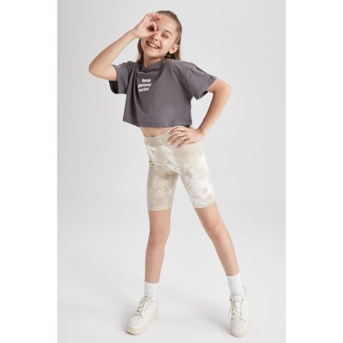 Girl Regular Fit Leggings - Beige