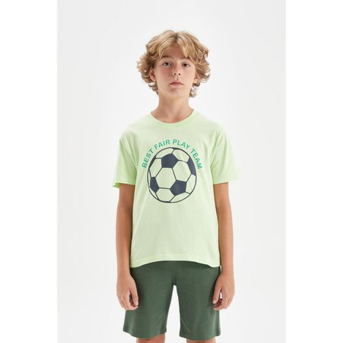 Knitted Short Sleeve T-Shirt - LtGreen
