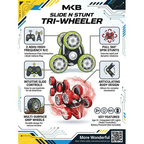 The Remote Control Car 5588-617 features a sleek, modern design that makes kids feel like real drivers. Its easy-to-use remote offers forward, reverse, left and right controls for smooth maneuverability.