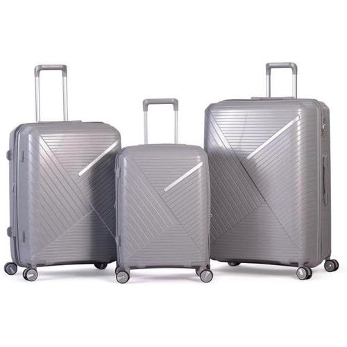 3-Piece Luggage Set - Unbreakable Polypropylene (Silver)