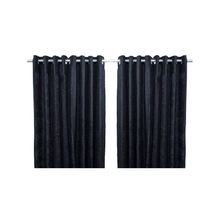 301 Chenille Pro Black Out Curtain - Black - 2 Pcs