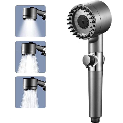 High Pressure Shower Head, Massage Shower Head, High Pressure Shower Head with 3 Adjustable Spray Modes, Shower Head with Filter for Adults Children Animals