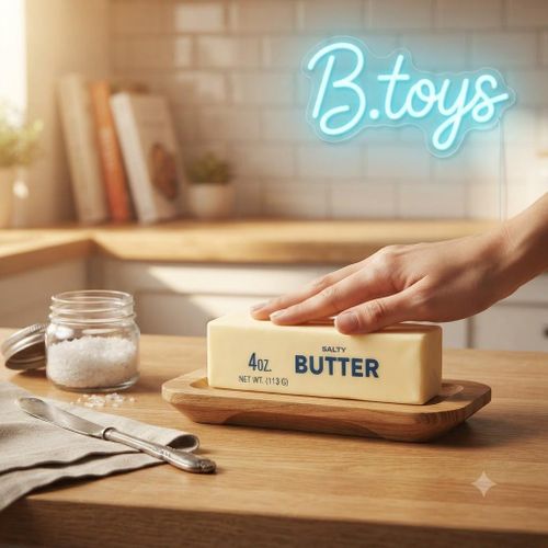 Realistic Butter Stick Shaped Soft Foam Squeeze Sensory Fidget Toy for Stress Relief and Fun