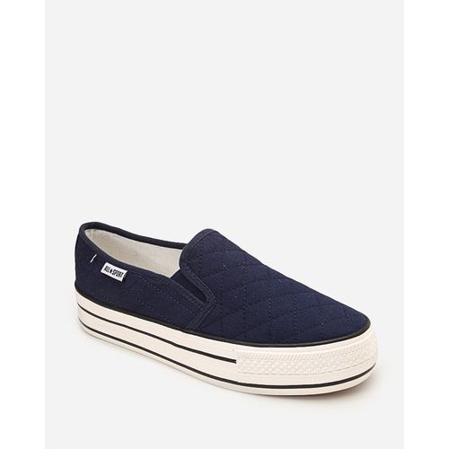 Stitched Platform Sneakers - Navy Blue - (215)