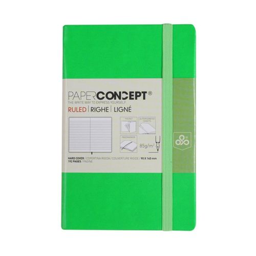 PAPER CONCEPT Soft Cover Executive Notebook - Fluo Colors - 14 x 9 cm - Green